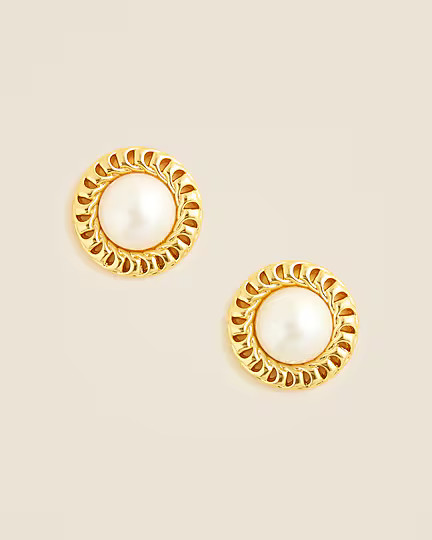 Pearl button earrings | J. Crew US