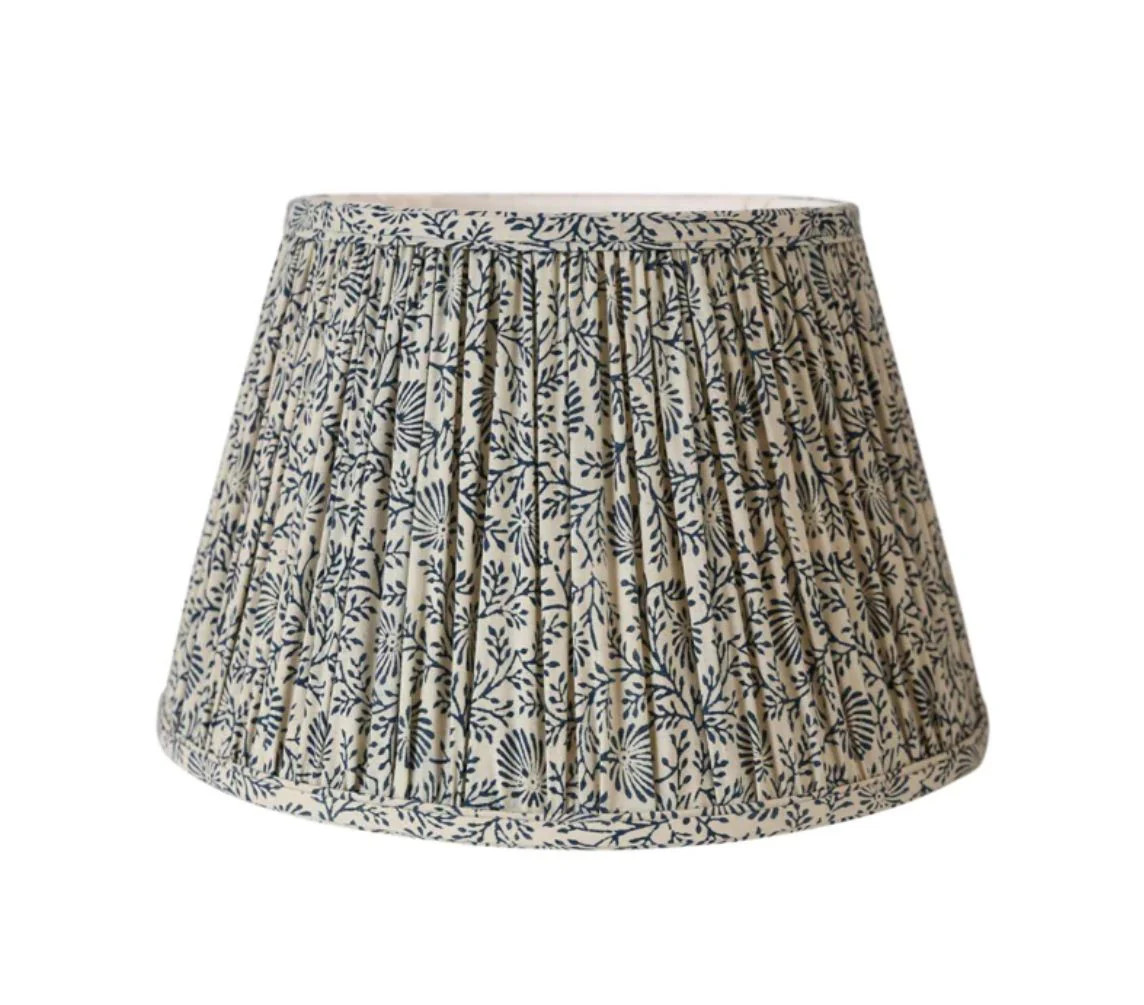 Navy Floral Gathered Lampshade | Noel Pittman