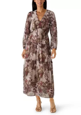 Women's Long Sleeve Chiffon Maxi Dress | Belk