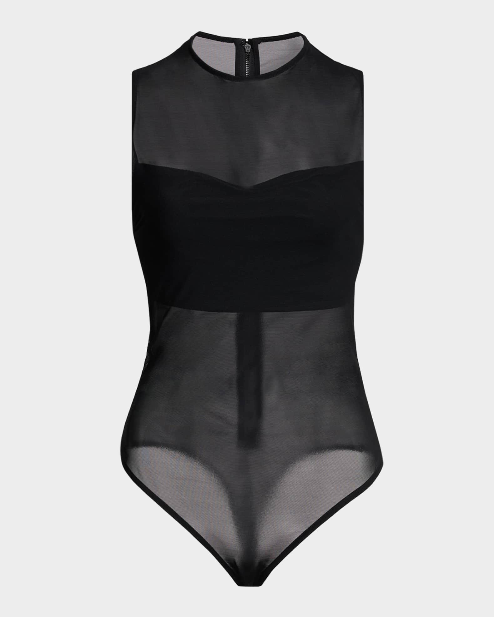 Mesh Bandeau Bodysuit | Neiman Marcus