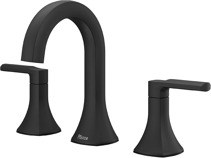 Pfister Vaneri Widespread Bathroom Sink Faucet 8 in 3 Hole 2 Handle Matte Black Finish NSF Certif... | Amazon (US)