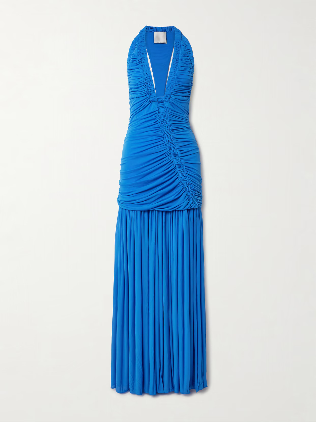 Christopher Esber - Orion Open-back Ruched Mesh Gown - Blue - UK 8 | NET-A-PORTER APAC