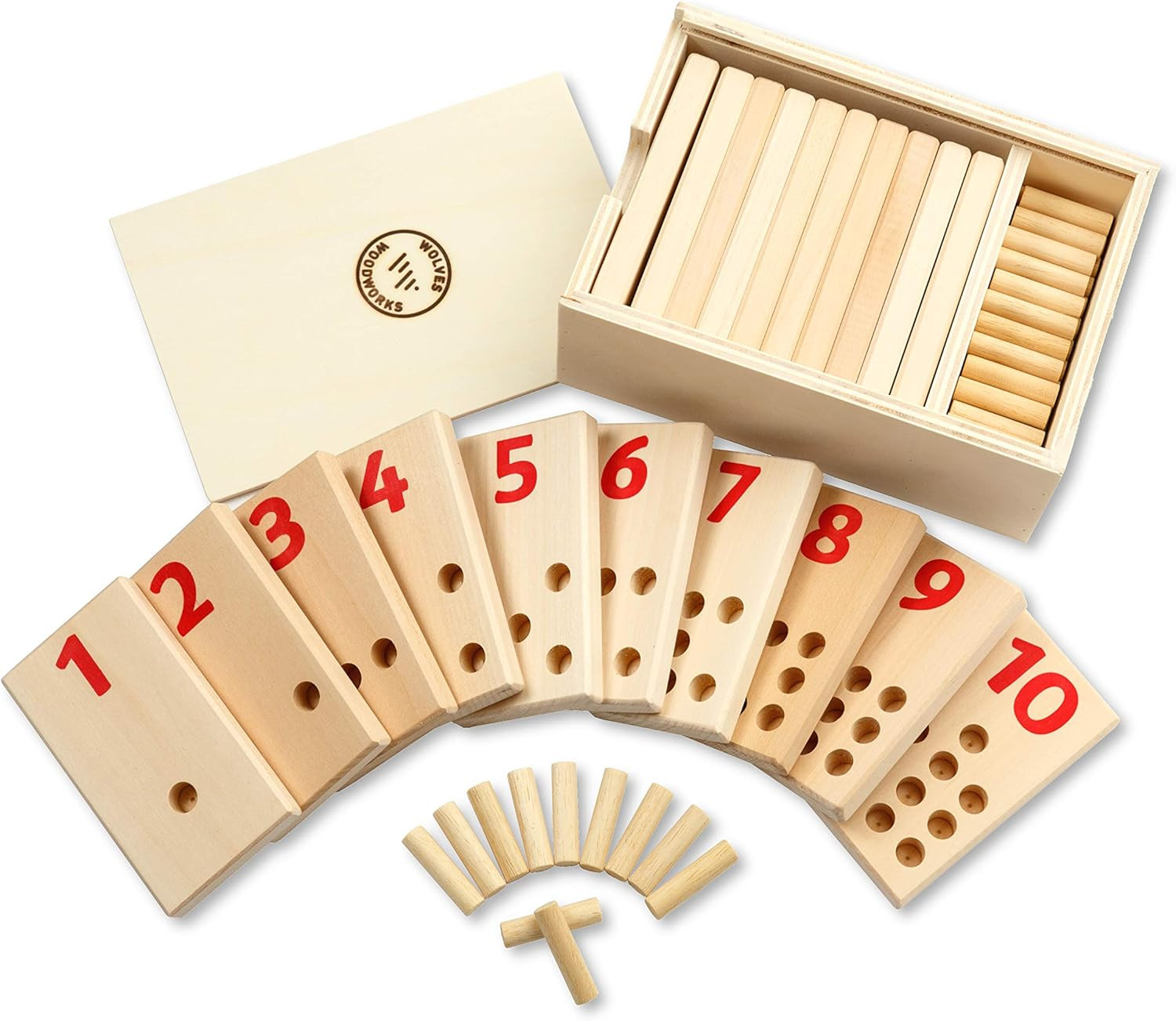 WolvesWoodWorks 1-10 Peg Number Boards-Montessori Materials for Toddlers-Educational Counting, Pr... | Amazon (US)