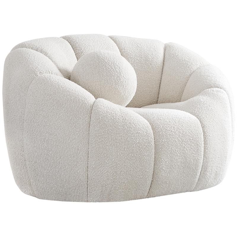 Meridian Furniture Elijah Cream Boucle Fabric Chair - Walmart.com | Walmart (US)