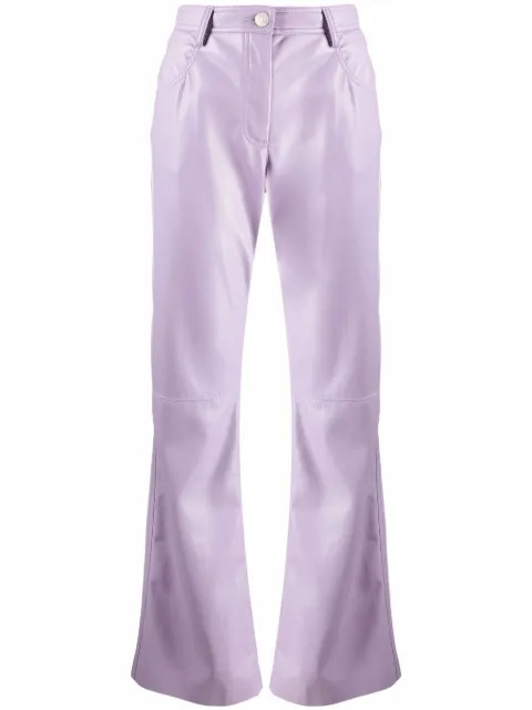 high-waisted faux-leather trousers | Farfetch (AU)
