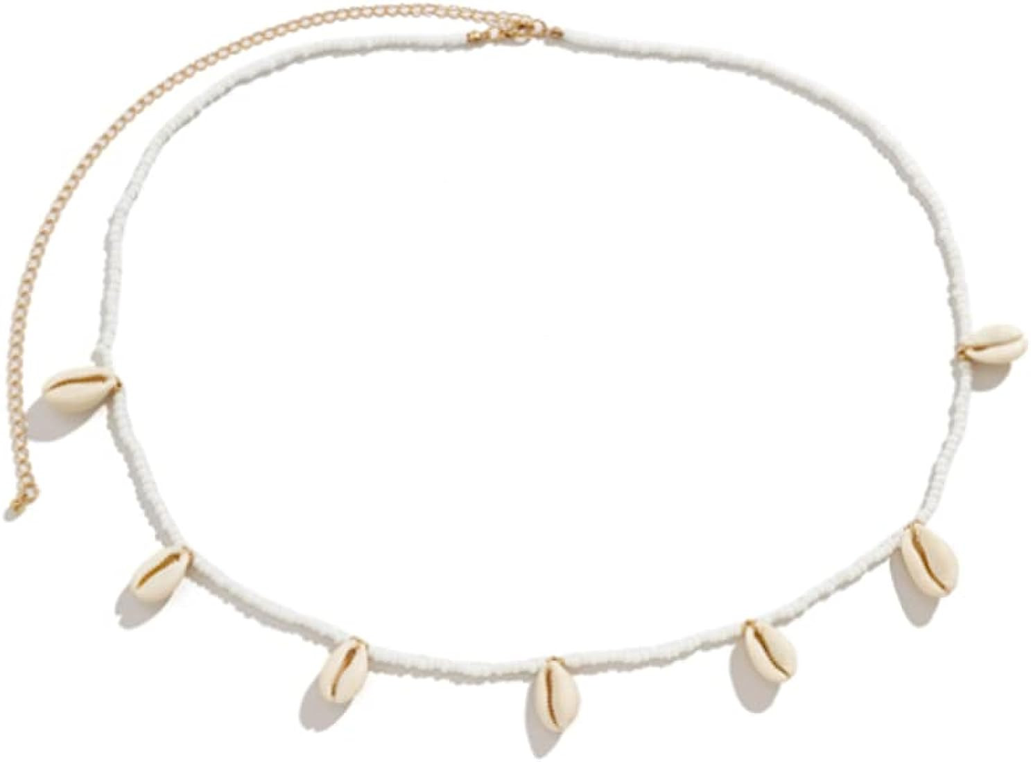 Beaded Shell Waist Chain Body Accessories for Women Teen Girls Beach Shell Belly Chain Belt Beads... | Amazon (US)