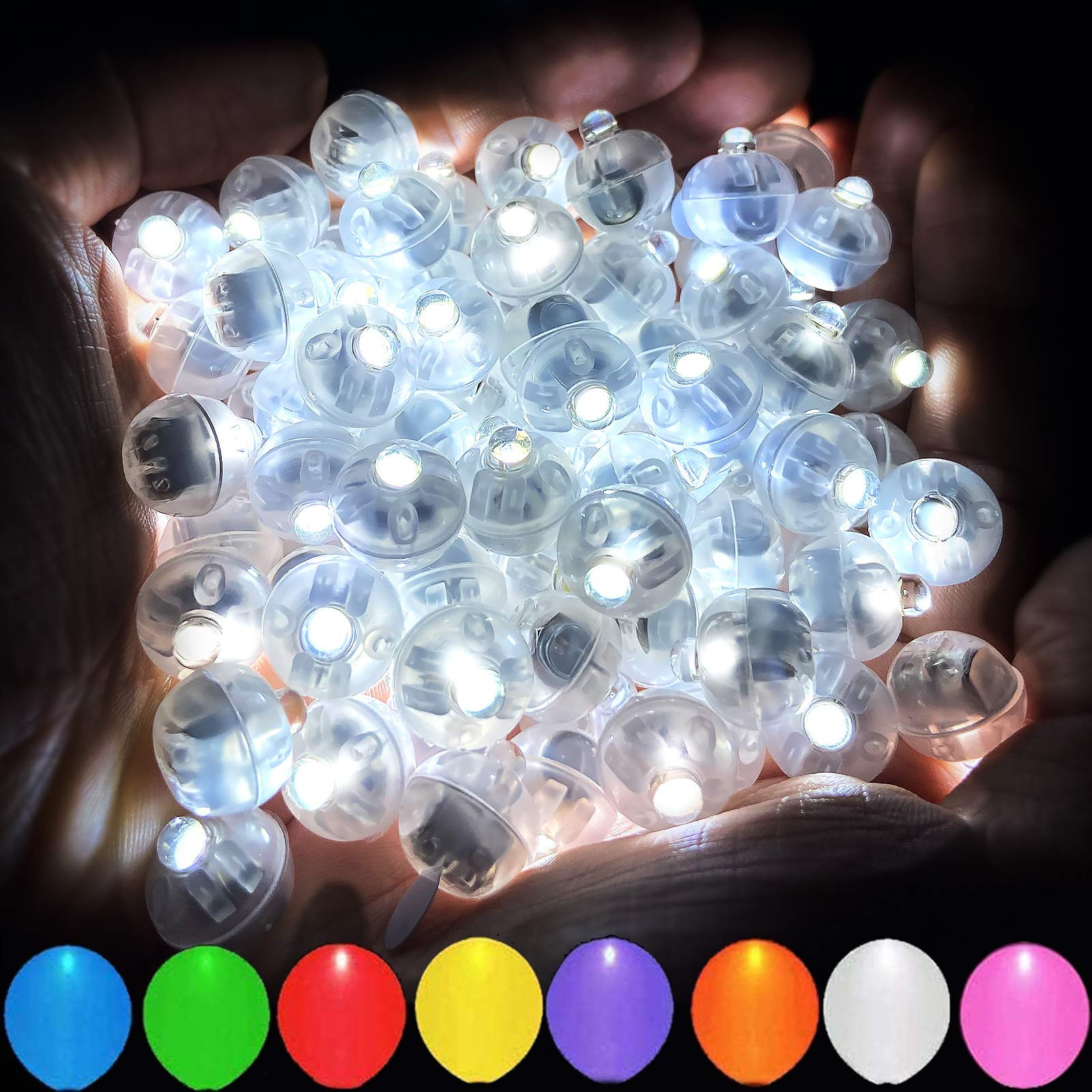 Aogist 100pcs White LED Balloon Light, Tiny Light Mini Round Led Ball Lamp for Paper Lantern Ball... | Amazon (US)