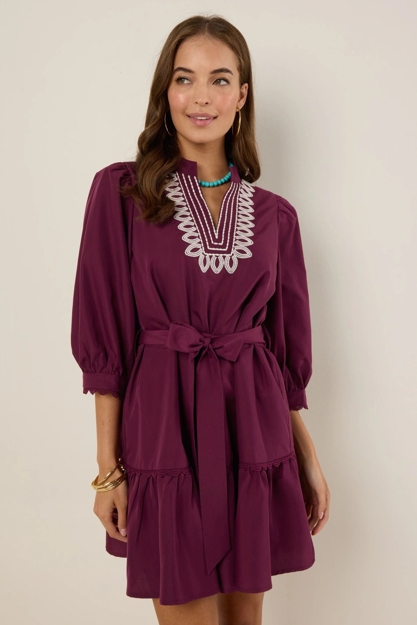 Gabriella Dress- Burgundy | Avara
