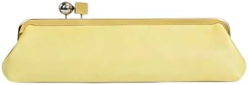 kisslock Clutch Purse, Microfiber Leather Evening Bag with Gold Frame Clasp, Women's Formal Party... | Amazon (US)