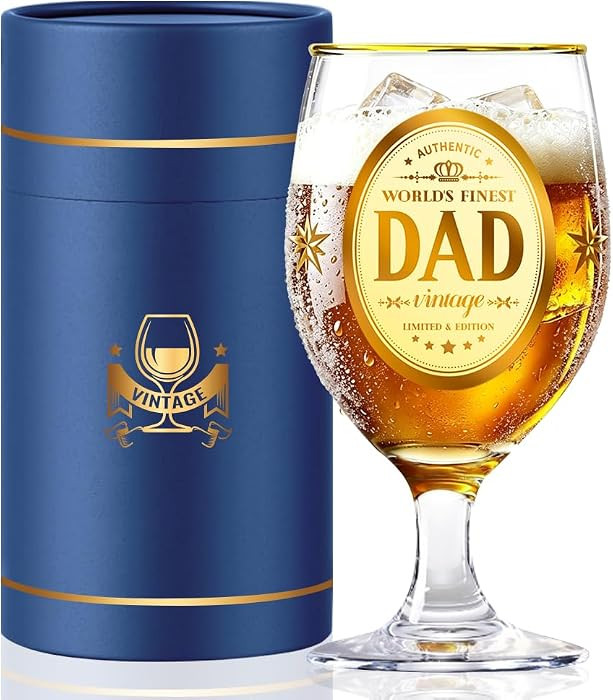 for Dad Christmas Presents for Daddy Gift, 450ml/15oz Beer Glass Happy Birthday Gifts from Daught... | Amazon (UK)