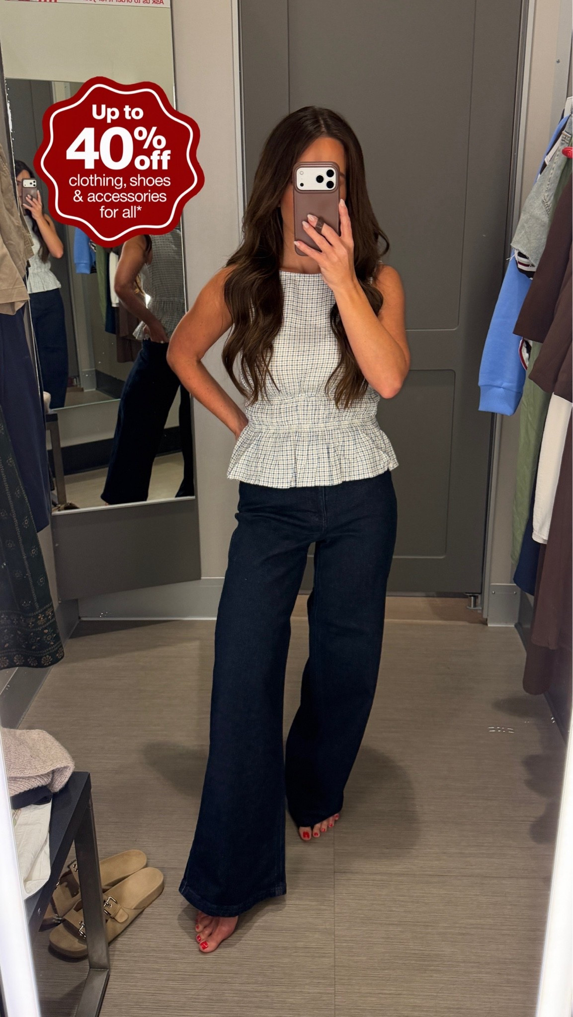 Top in a xs
Jeans in a 2 if in between go down 
@Target #targetstyle #targetfinds

#LTKSaleAlert #LTKootd #LTKActive