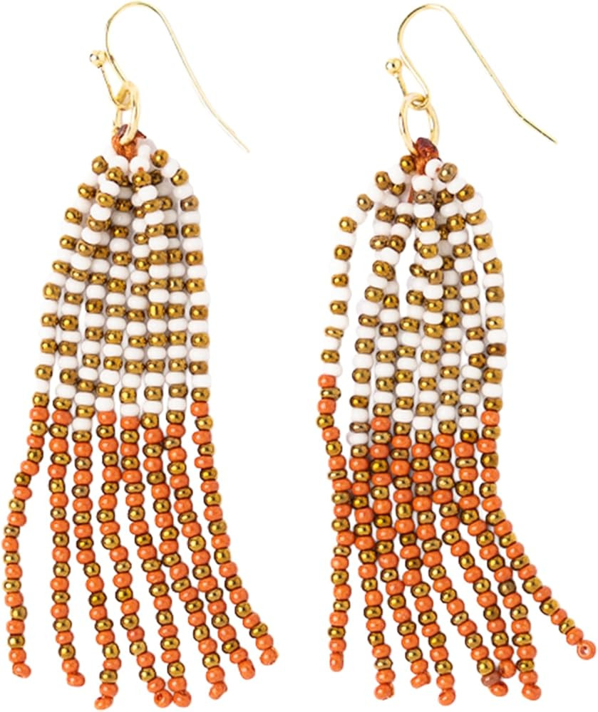INK + ALLOY Game Day Tassel Seed Bead Earrings – Handcrafted Statement Earrings ready for Gamed... | Amazon (US)