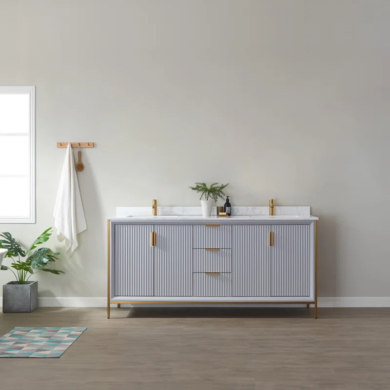 Ringgold 72'' Double Bathroom Vanity with Stone Top | Wayfair North America