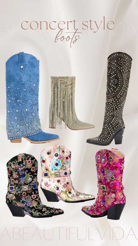 concert night out 😍
the prettiest & funnest boots around!

concert style // outfit// denim boots // bedazzled // rhinestone // western // country music // Midwest style // summer fun night out // eras tour // taylor swift concert 

#LTKshoecrush #LTKparties #LTKmidsize