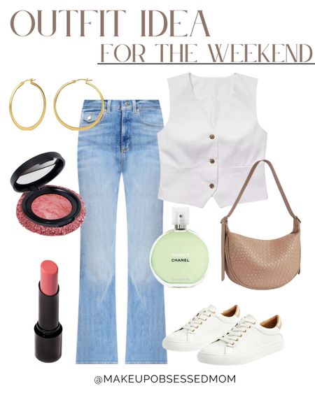 Here's a stylish weekend outfit idea that you can copy! A white vest top, denim jeans, white sneakers, neutral should bag, and more!
#casuallook #everydayoutfit #springfashion #midlifestyle

#LTKstyletip #LTKshoecrush #LTKitbag