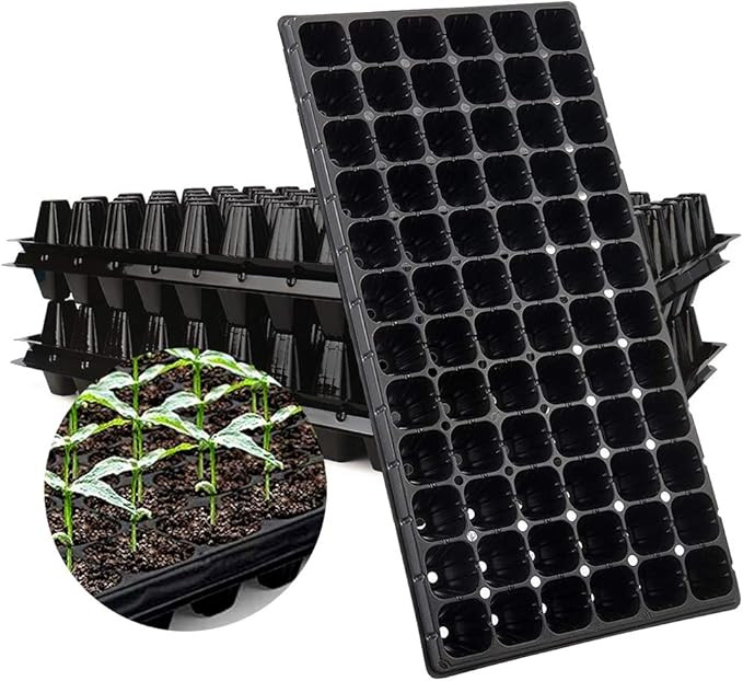 10-Pack Seed Starter Kit, 72 Cell Seedling Trays Gardening Germination Plastic Plant Growing Tray... | Amazon (US)