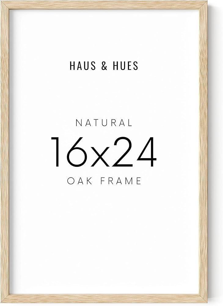 HAUS AND HUES 16x24 Frame - Set 1 16 x 24 Poster Frame, 16x24 Picture Frame Light Wood, 16x24 Pic... | Amazon (US)