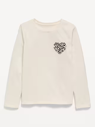 Softest Long-Sleeve Heart-Pocket T-Shirt for Girls | Old Navy (US)