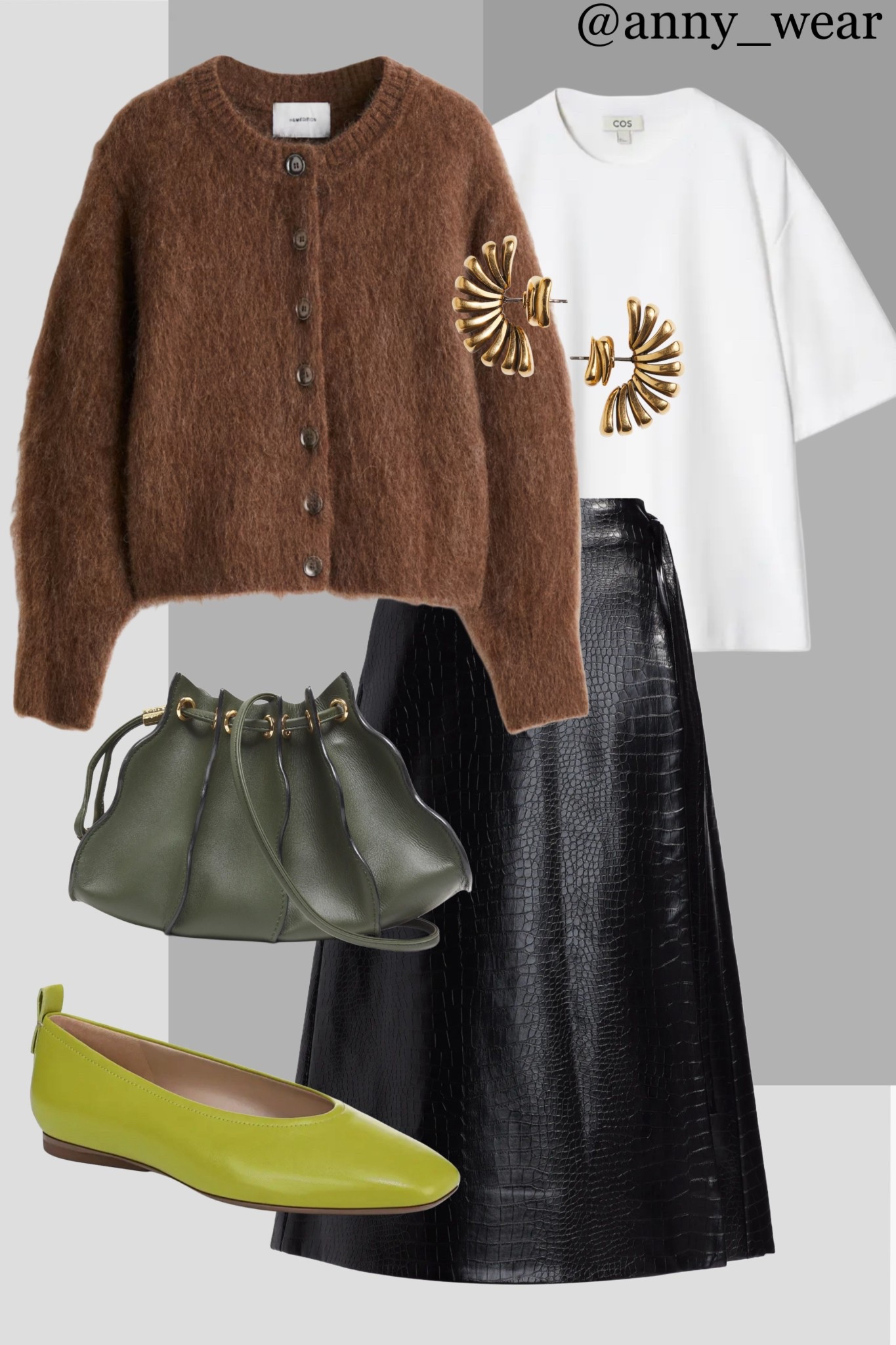 Your new favorite transitional outfit is here!

This look is perfect for the office or campus. The classic combo of a black leather skirt and white tee gets a cozy upgrade with a mohair cardigan. The lime ballet flats and green bag are the unexpected, fresh pop that makes this outfit so special!

Brown cardigan White
Black midi skirt 
Black faux leather skirt 
Black leather midi skirt 
Lime ballet flat 
Green bag
White tee
Gold earrings 
Brown sweater 
Organic tee
Cotton T Shirt
White Tshirt 
Mohair Blend Cardigan
Brown mohair sweater 
Vegan Leather skirt 
Black Wrap Skirt
Curved Earrings
Leather Mini bag
Crossbody Bag
capsule wardrobe workwear 
work ootd
workwear capsule
winter work outfit
spring office outfits
summer work outfits
smart casual office outfits 
casual office outfits 
smart casual workwear
casual work outfits
office casual 
casual work top
casual workwear 
city break 
womens work outfits
spring casual work outfit 
jeans work outfit 
work pumps 
work wear style 
work wearing 
Winter outfit winter ootd winter outfits women winter wear winter fashion winter teacher winter office outfits Casual winter outfits winter going outfit winter looks Winter style new york winter new york winter outfits new york city outfits winter autumn winter style autumn winter fashion winter Transitioning from summer into fall Mango outfits sunday brunch going out outfits photoshoot outfits dinner date outfit ssense work party outfit zara outfits paris outfit casual wardrobe europe outfits saks 5th avenue new york outfits city street styles new york city ltku over 40 capsule wardrobe popular today summer looks city outfits Abercrombie outfits casual spring outfit classy casual everyday necklace #LTKstyletip #LTKbeauty #LTKU #LTKshoecrush #LTKitbag 

#LTKFindsUnder100 #LTKSaleAlert #LTKTall
