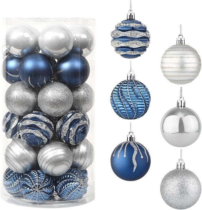 Sattiyrch Christmas Ball Ornaments 30ct, 60mm/2.36" Shatterproof Plastic Decorative Xmas Balls Or... | Amazon (US)