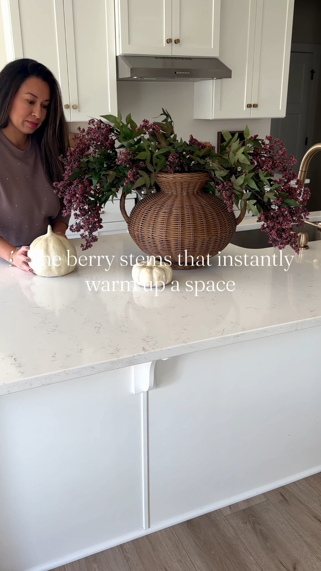 A little fall moment on the kitchen island. 🤎🍂 Warm berry stems + ceramic pumpkins are the perfect combination for that cozy, collected fall look I love. Neutral, timeless, and easy to recreate year after year.

Save for later if you’re starting to decorate for fall!

#FallDecorInspo #NeutralHome #FallKitchen #AutumnHome #KitchenStyling #FallDecor

#LTKHome #LTKSeasonal