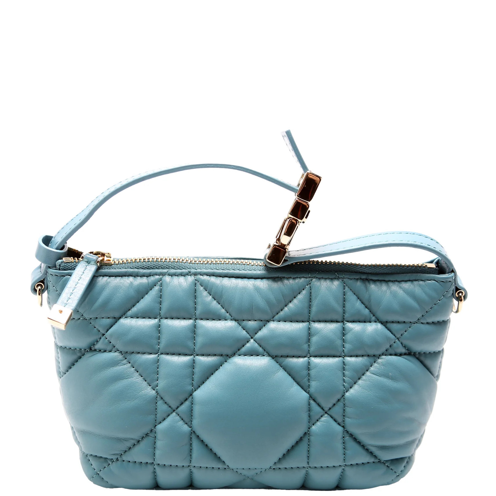 Diortravel Small Nomad Pouch Cannage Calfskin Blue | Keeks Designer Handbags