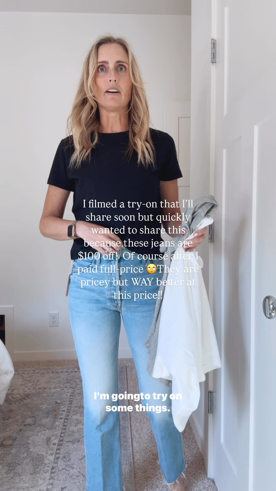 Mother Jeans currently on MAJOR sale!  I’m normally a 27 these are a 26. Ended up keeping this size and ordering a size up as well at sale price!  Small in tee. I’m 5’8”  

#LTKOver40 #LTKStyleTip