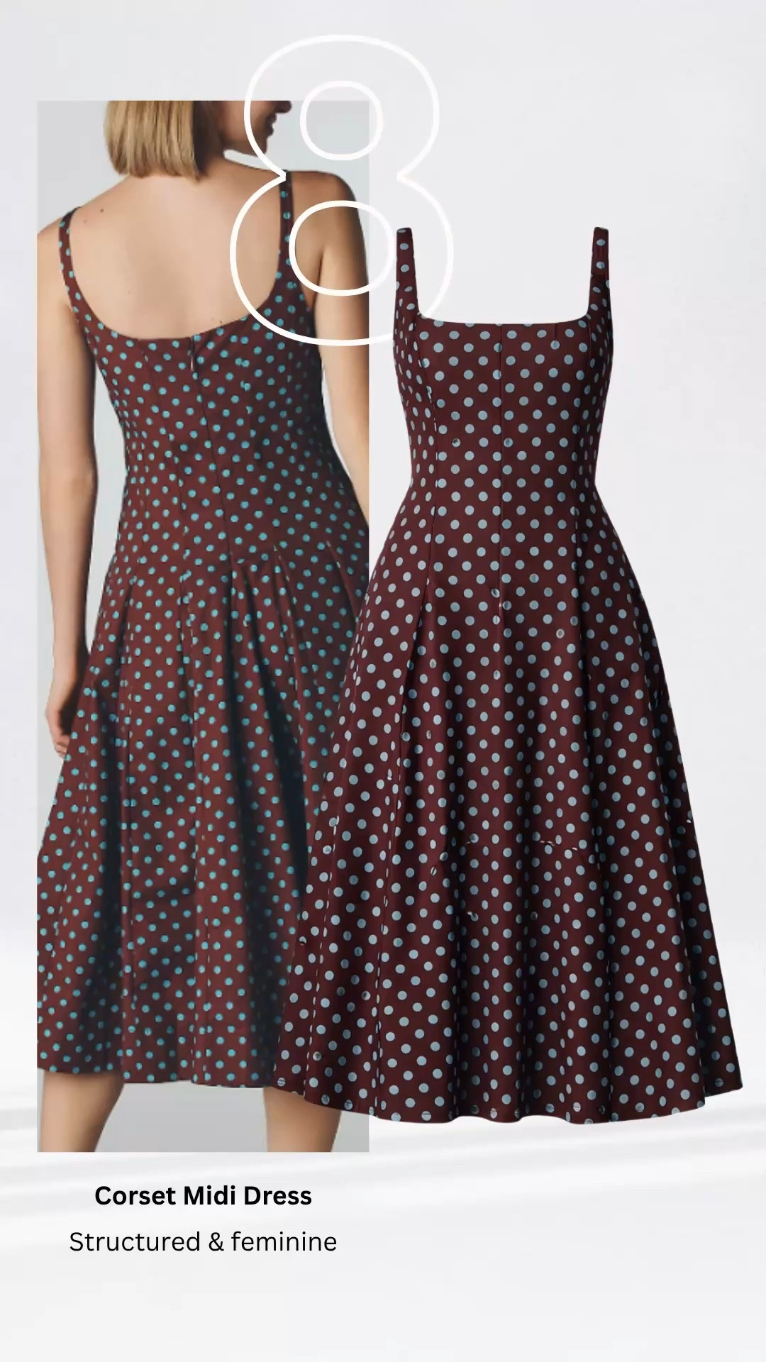 Chic and flattering corset-style summer dress.