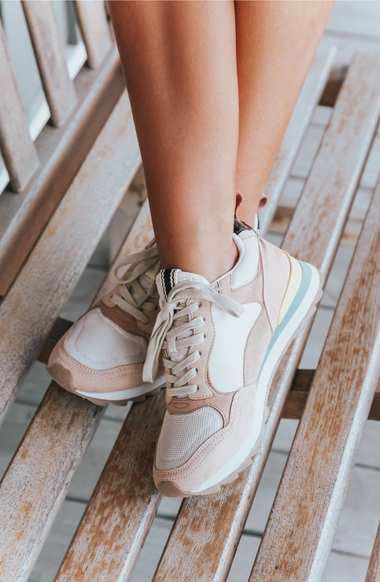 Roam Around Peach And Taupe Sneaker | Apricot Lane Boutique