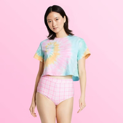 Women's Short Sleeve Boxy Tie-Dye T-Shirt - Stoney Clover Lane x Target Rainbow | Target