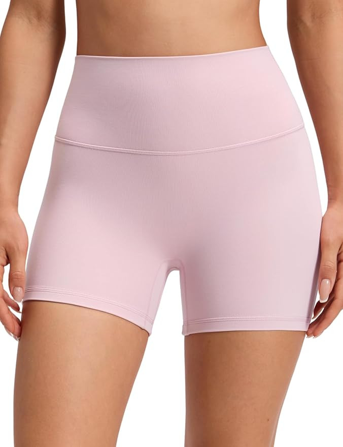 CRZ YOGA Butterluxe No Front Seam Biker Shorts 4" - High Waisted Lounge Pilates Workout Athletic ... | Amazon (US)