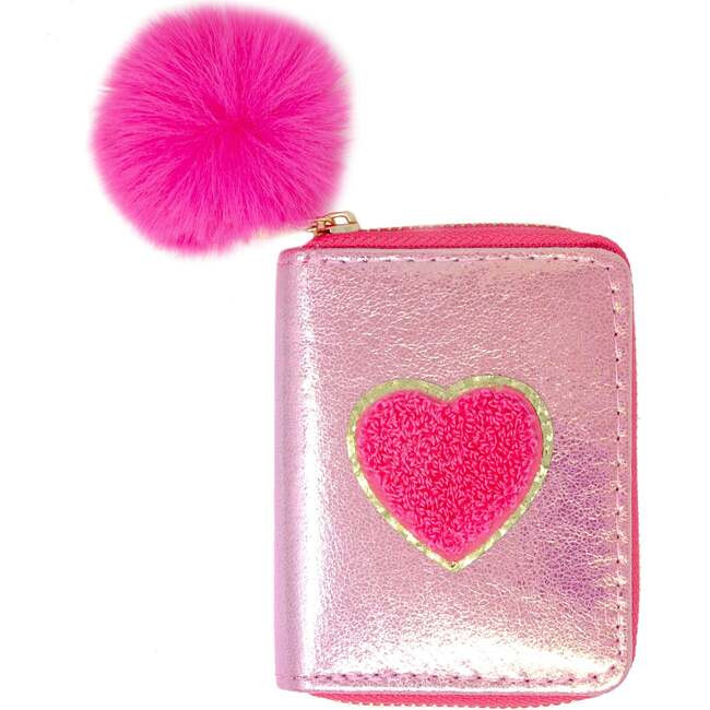 Zomi Gems | Shiny Heart Patch Wallet, Hot (Pink, One Size) | Maisonette | Maisonette
