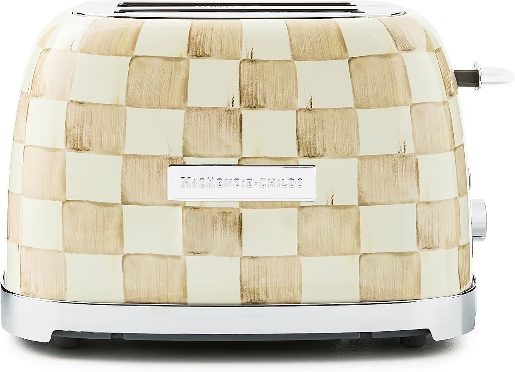MACKENZIE-CHILDS 2-Slice Toaster, Decorative Toaster for Kitchen, Brown-and-White Mocha Check | Amazon (US)