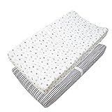 American Baby Company 2 Pack Printed 100% Natural Cotton Jersey Knit Fitted Contoured Changing Table | Amazon (US)