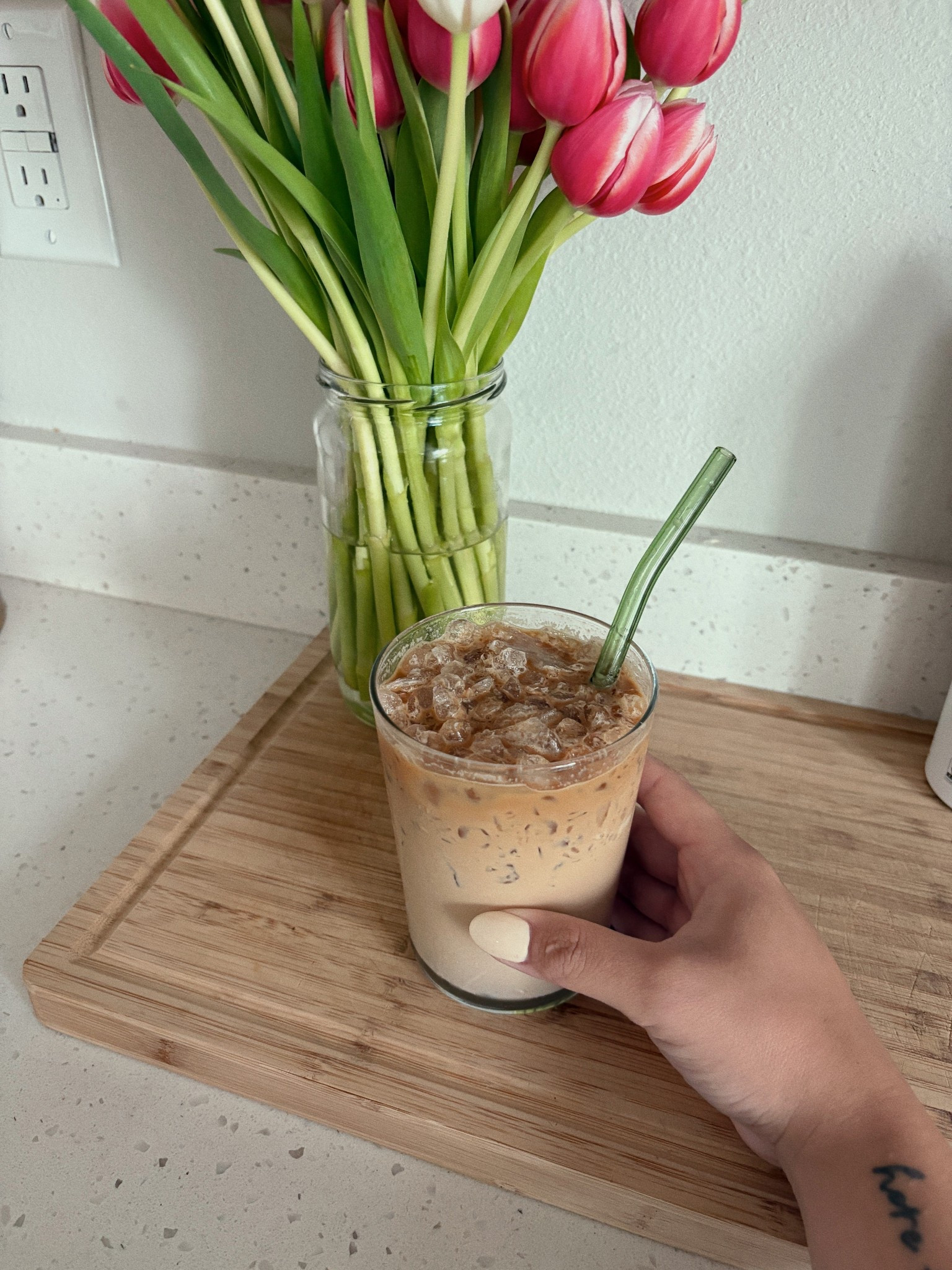 one of my fav glasses for iced lattes, fits about 15 oz 🤍 

#athomecafe

#LTKHome #LTKSummerEdit #LTKGiftGuide