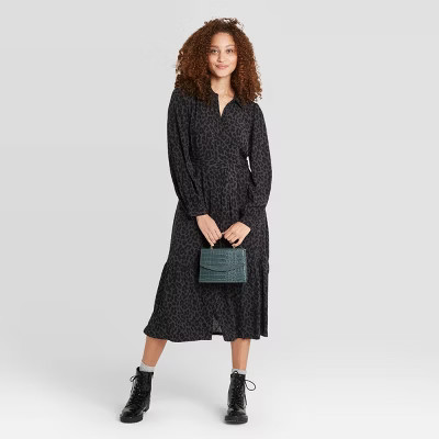 Women's Long Sleeve Tie Waist Shirtdress - A New Day™ | Target