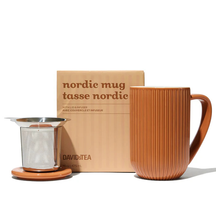 Churro Brown Ribbed Nordic Mug | DAVIDsTEA