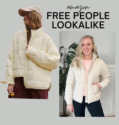 Amazon free people lookalike quilted puffer jacket! Perfect for spring! I’m wearing a size medium 

#LTKSeasonal #LTKSpringSale #LTKfindsunder50