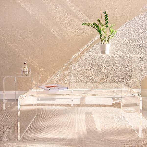 Veobreen 44-inch Coffee Table in Clear Acrylic | Bed Bath & Beyond