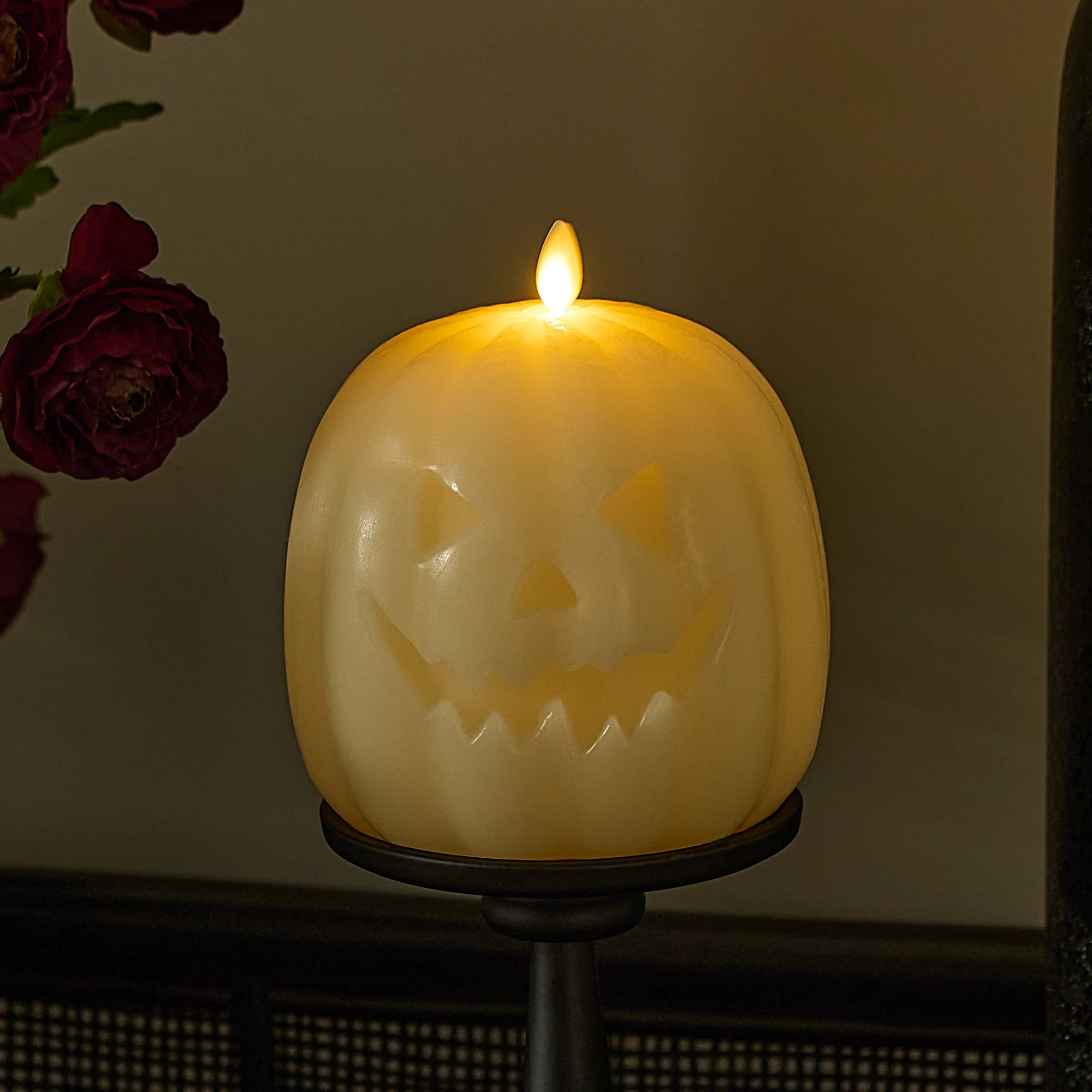 Pearl Ivory Flameless Candle Jack-o'-lantern | Luminara