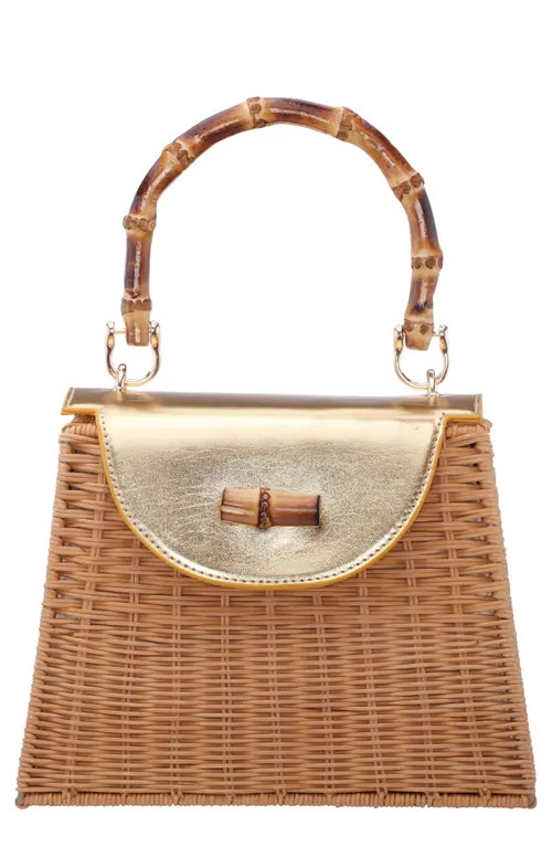 Nina Capri Top Handle Bag in Natural/gold at Nordstrom | Nordstrom