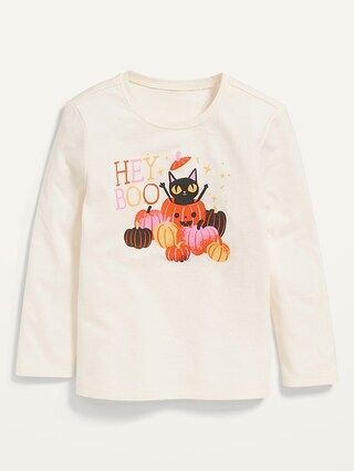 Long-Sleeve "Hey Boo!" Halloween-Graphic Tee for Toddler Girls | Old Navy (US)