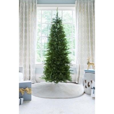 King Of Christmas 7.5ft Artificial Slim Christmas Tree Unlit, Yorkshire Fir Skinny Xmas Tree with Metal Stand, Green | Target