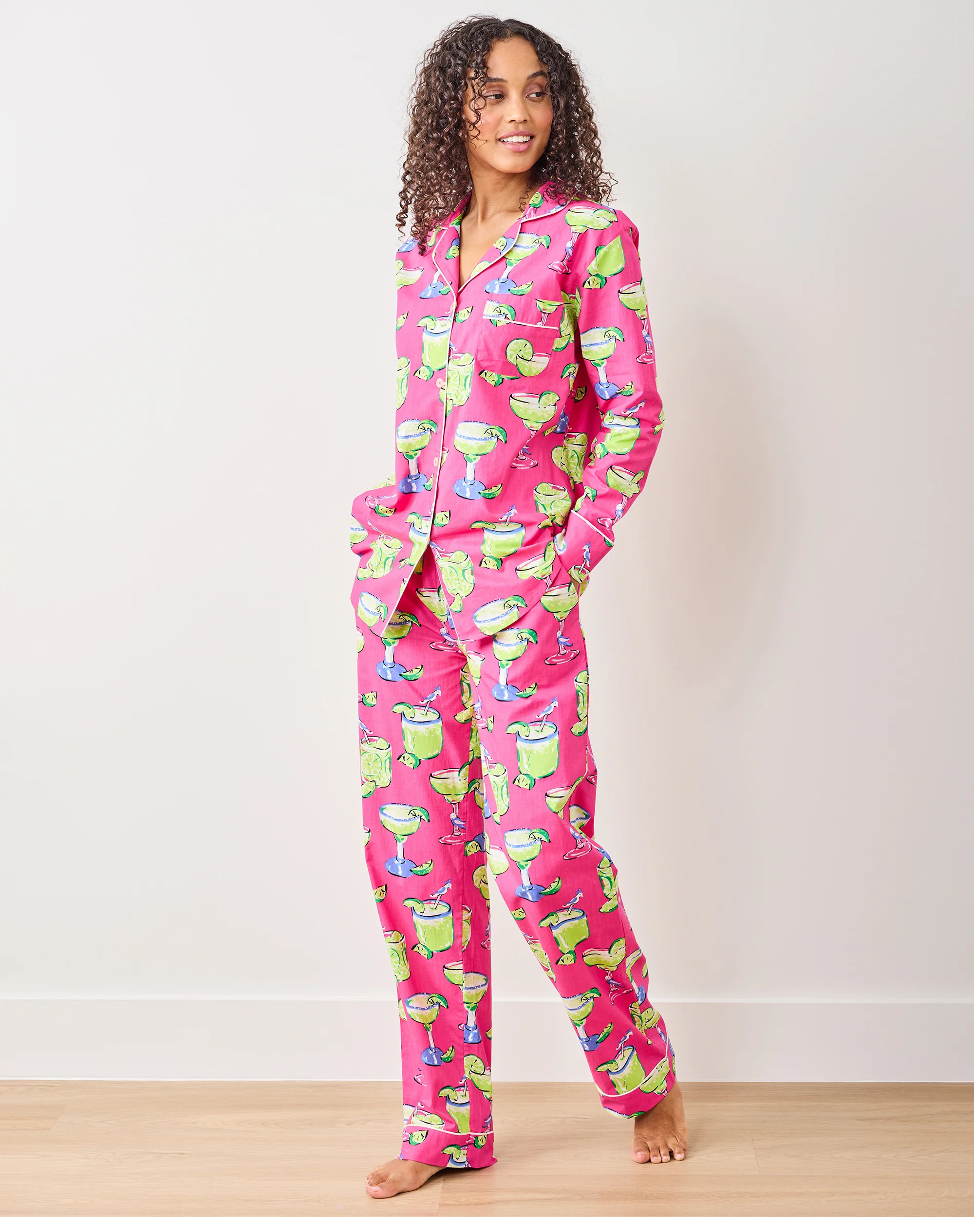 Fresh Margarita - Women's Organic Cotton Long Set - Cabo Pink | Printfresh