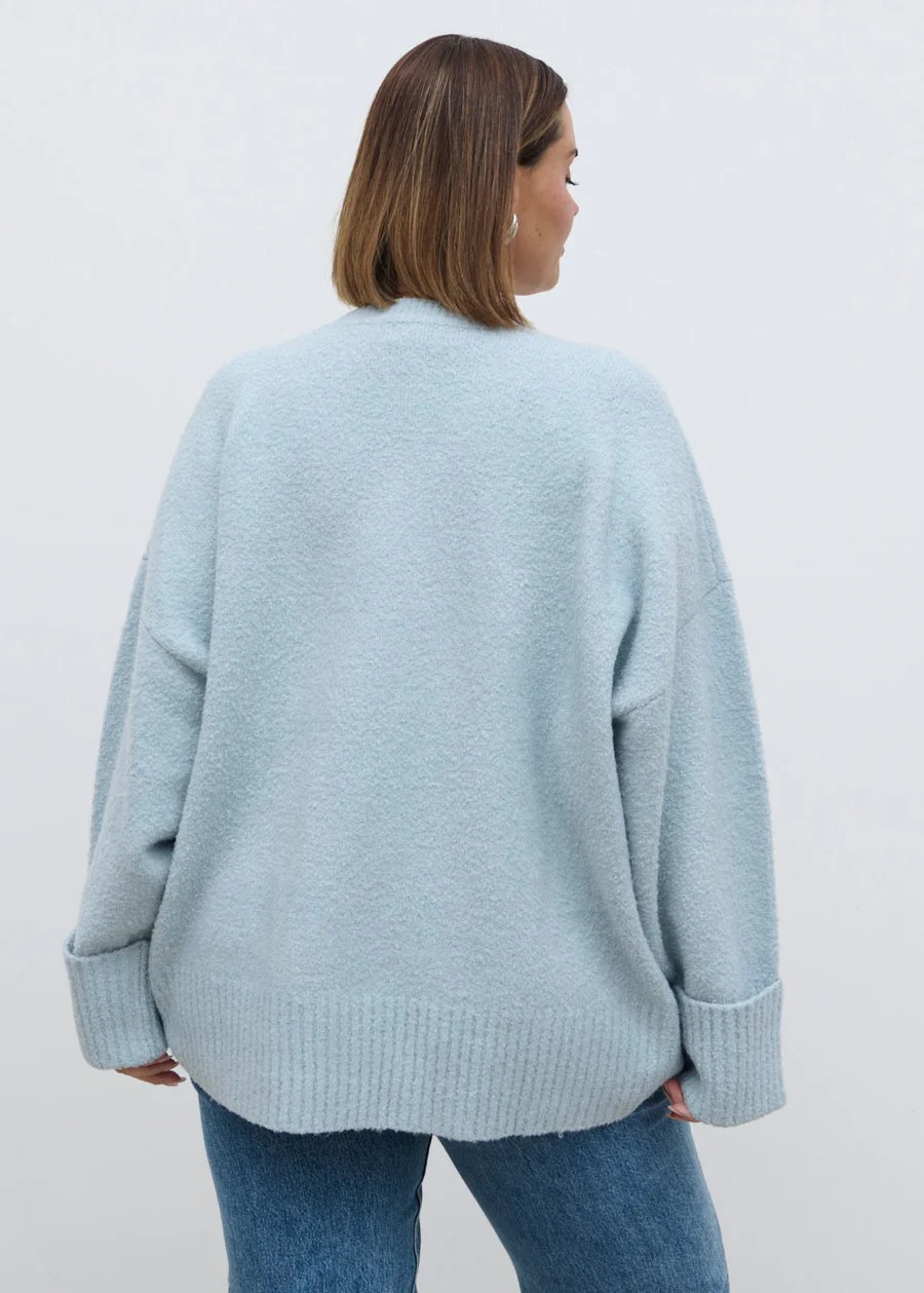 Camille Oversized Borg Knit Jumper Curve | Pretty Lavish (UK)