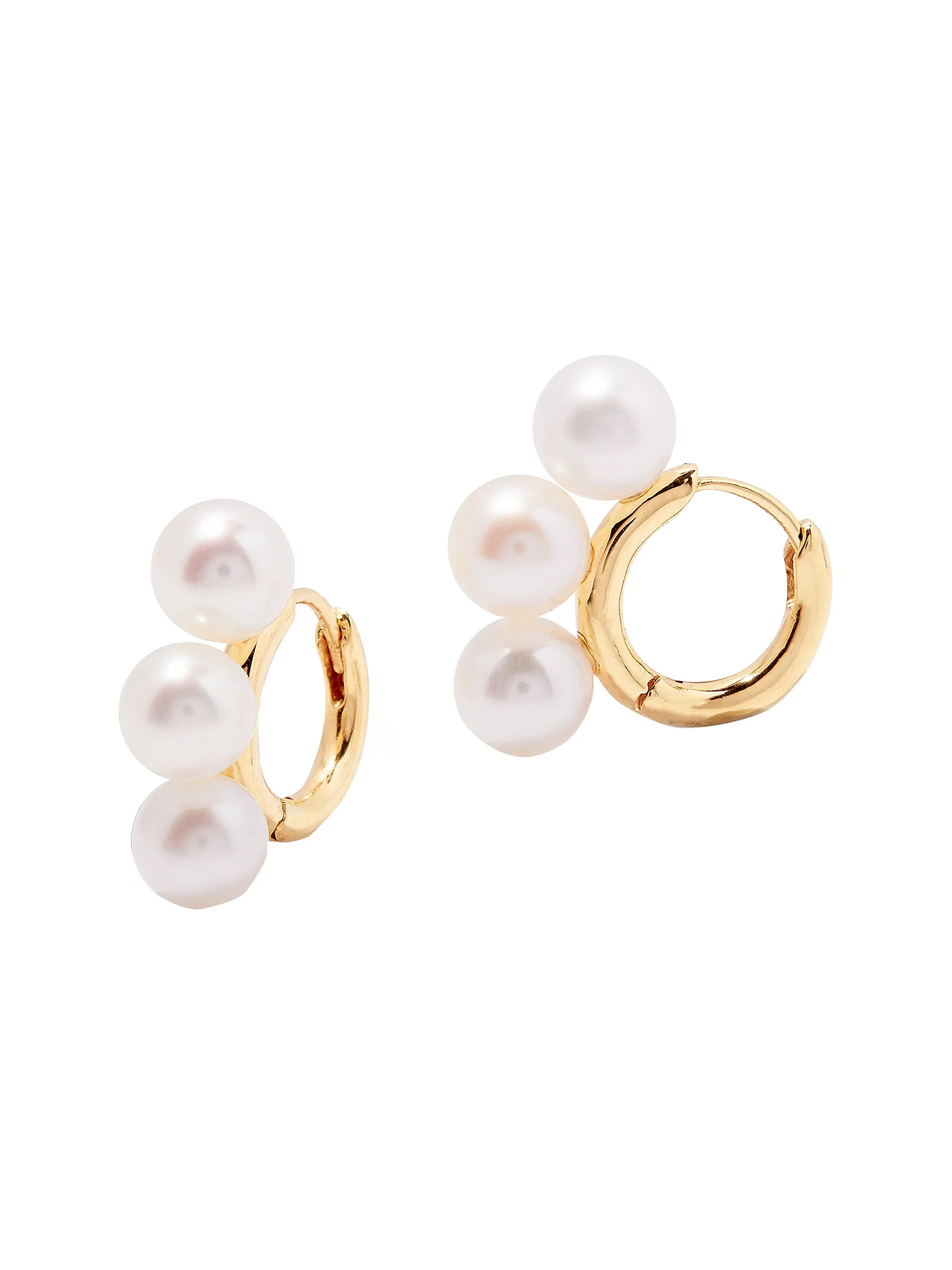 Victoria 14K Gold-Vermeil & Pearl Huggie Hoop Earrings | Saks Fifth Avenue