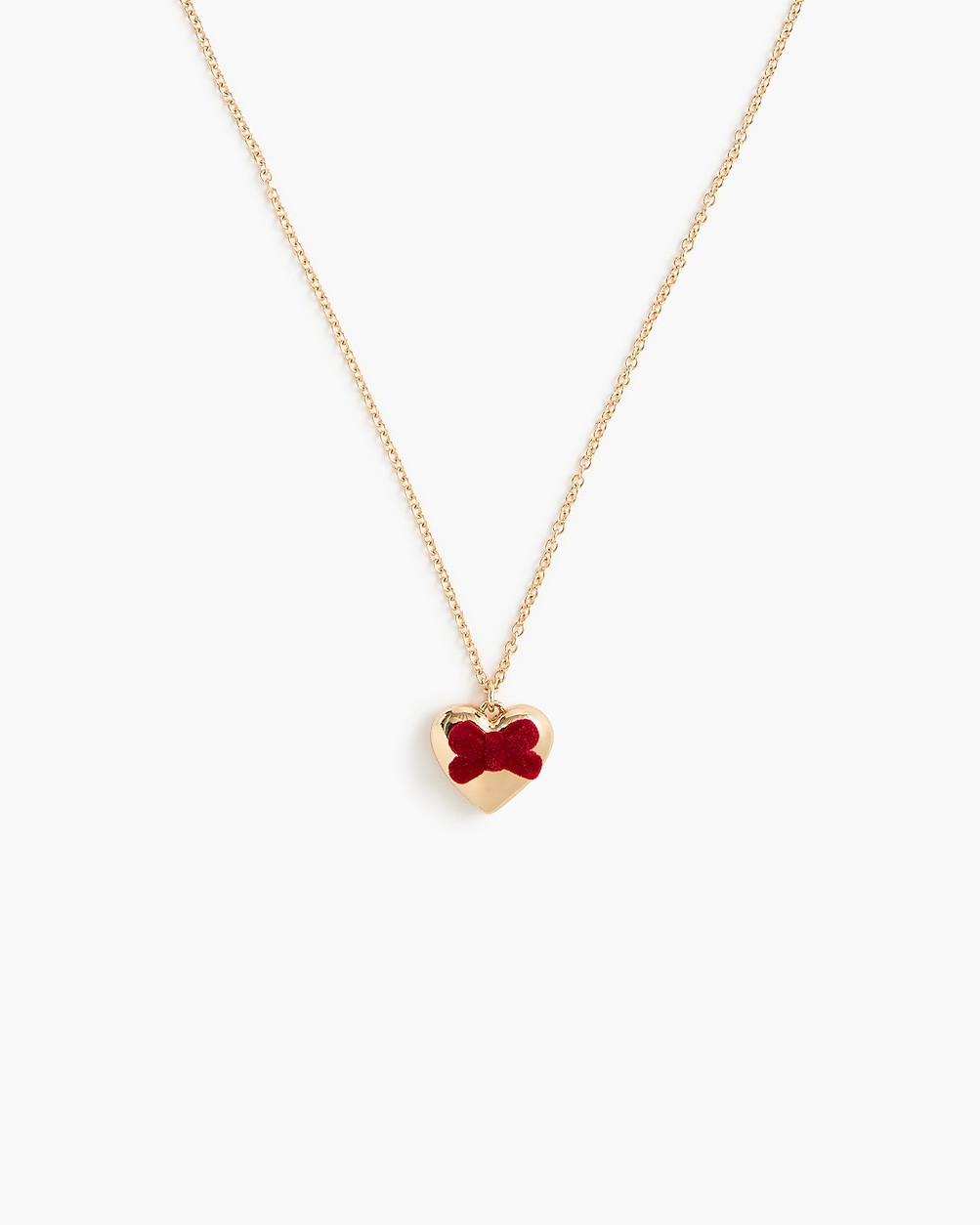 Girls' pendant necklace with velvet bow | J.Crew Factory