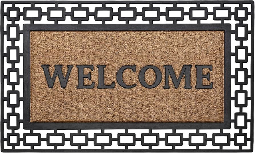 Wrought Iron Rubber Door Mat, Art Deco - 18 Inch Width, 30 Inch Length - Durable, Easy to Clean &... | Amazon (US)
