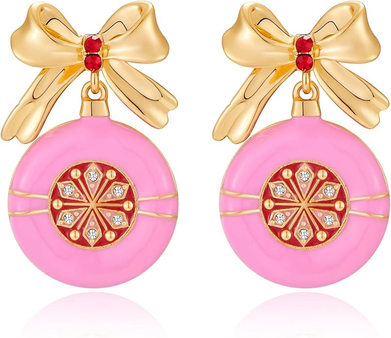 LILIE&WHITE Christmas Earrings For Women Christmas Tree Dangle Earrings With Colorful Rhinestone ... | Amazon (US)