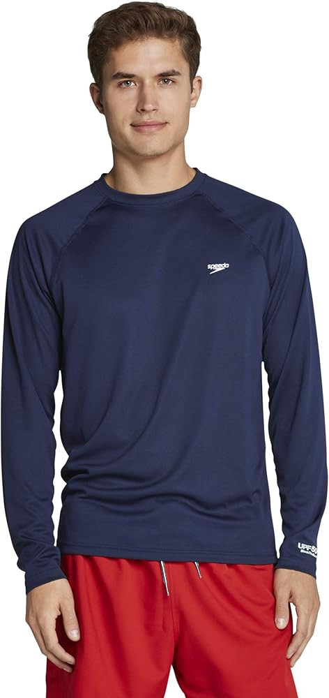 Speedo Men's UV Swim Shirt Easy Long Sleeve Regular Fit | Amazon (US)
